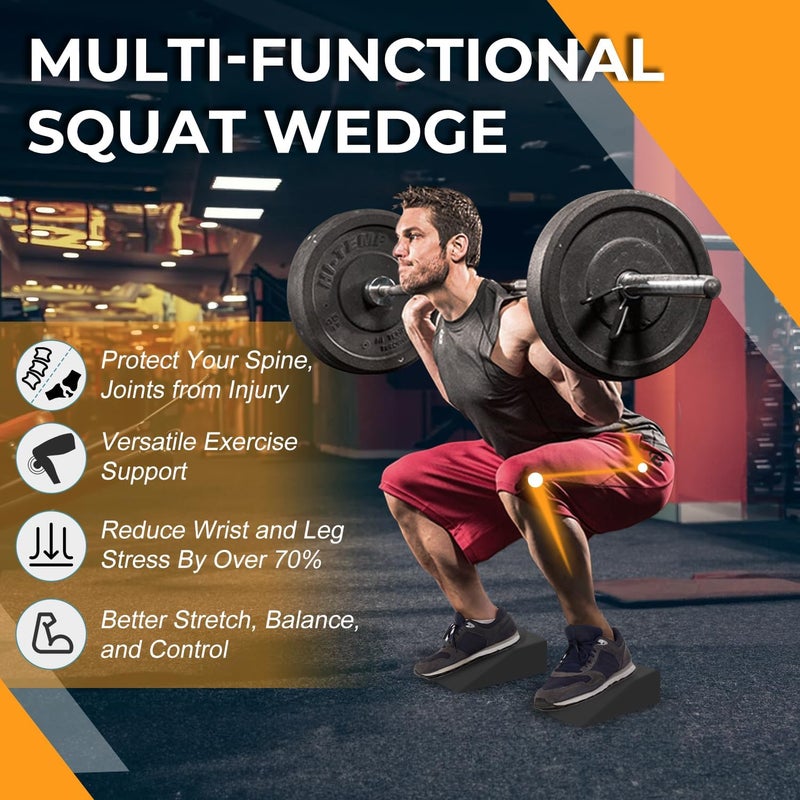 Greatshoot 2 Pack Squat Wedge, Supportive Foot Wrist Exercise Wedge for Squat, Yoga, Pushup, Balance, Stretch, Strength, Pilates, Plank, Physical Therapy - EVA Riser Block for Men & Women - Image 3